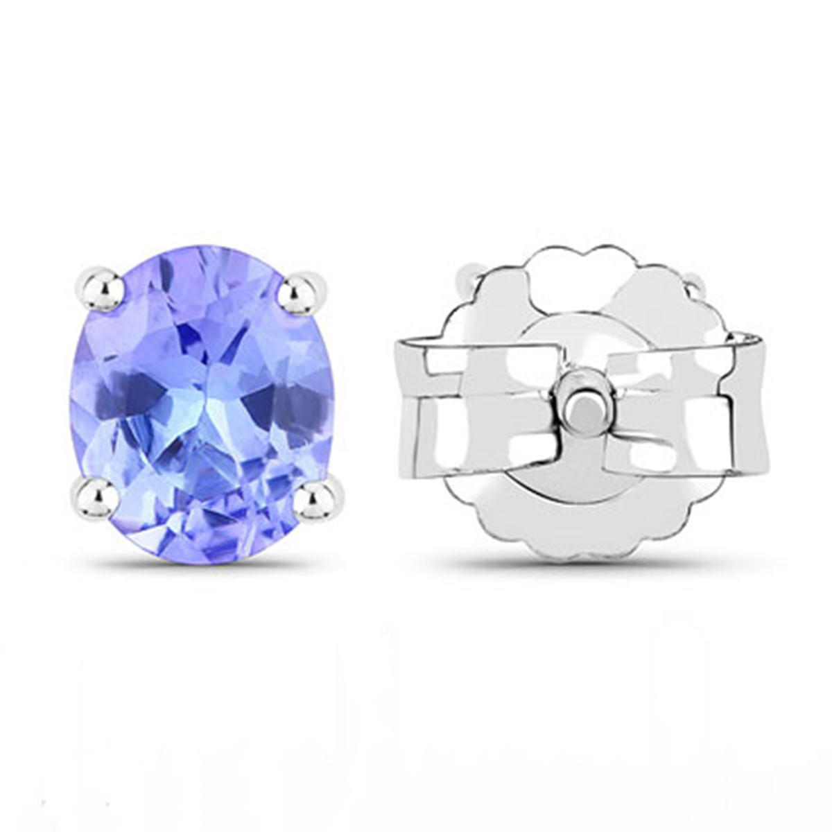 Tanzanite Stud Earrings 0.64 Carats Sterling Silver