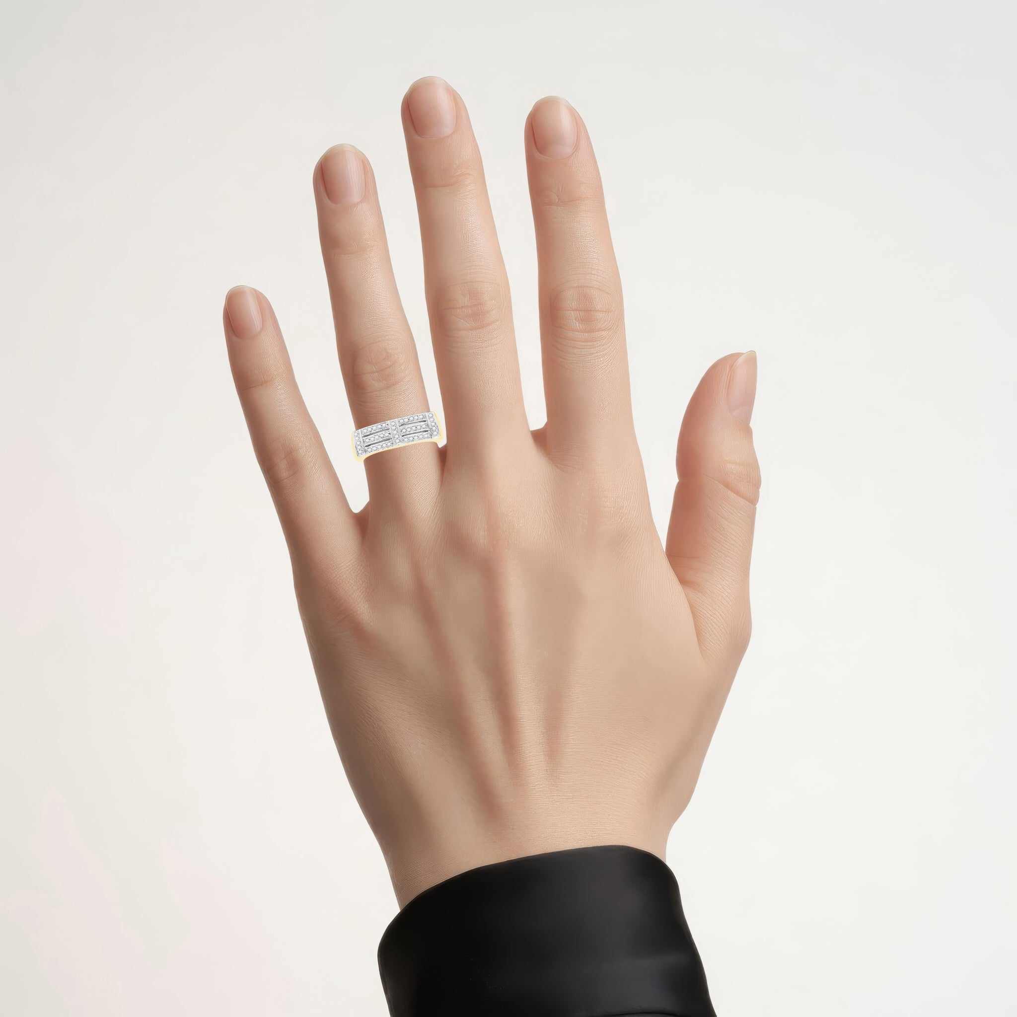 Diamond Ring 0.24 Carats Gold Plated Silver