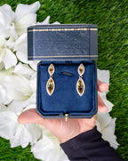 Champagne Quartz Dangle Earrings 8.48 Carats Gold Plated Silver