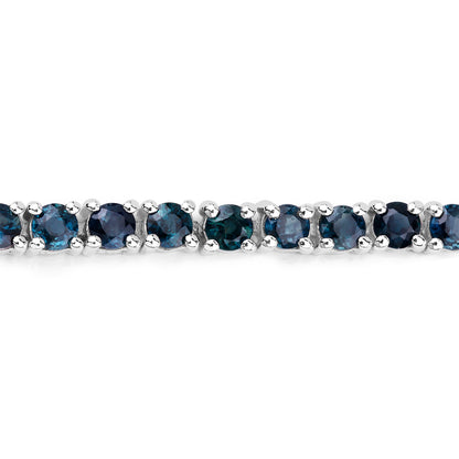 Blue Sapphire Tennis Bracelet 12 Carats Sterling Silver