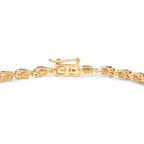 Orange Sapphire Tennis Bracelet With Diamonds 7.36 Carats 14K Yellow Gold