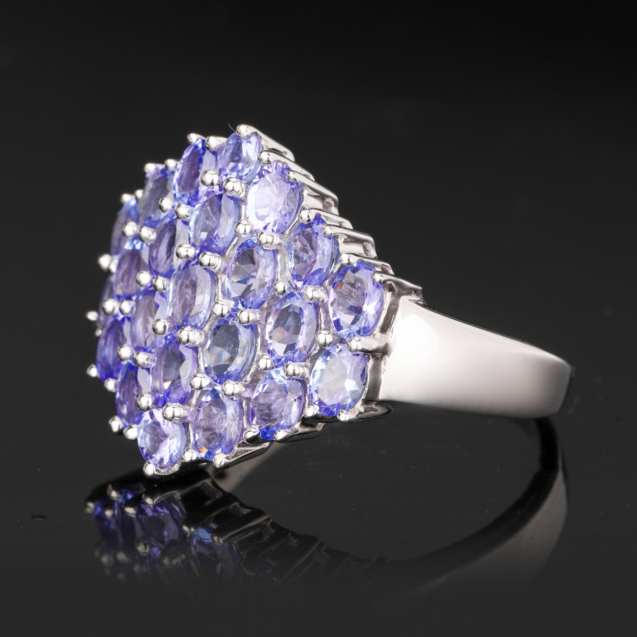 Natural Tanzanite Ring 3.77 Carats Sterling Silver