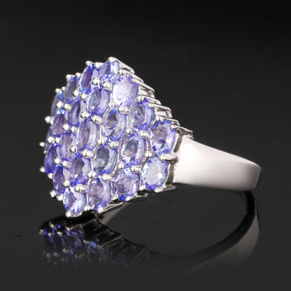 Natural Tanzanite Ring 3.77 Carats Sterling Silver