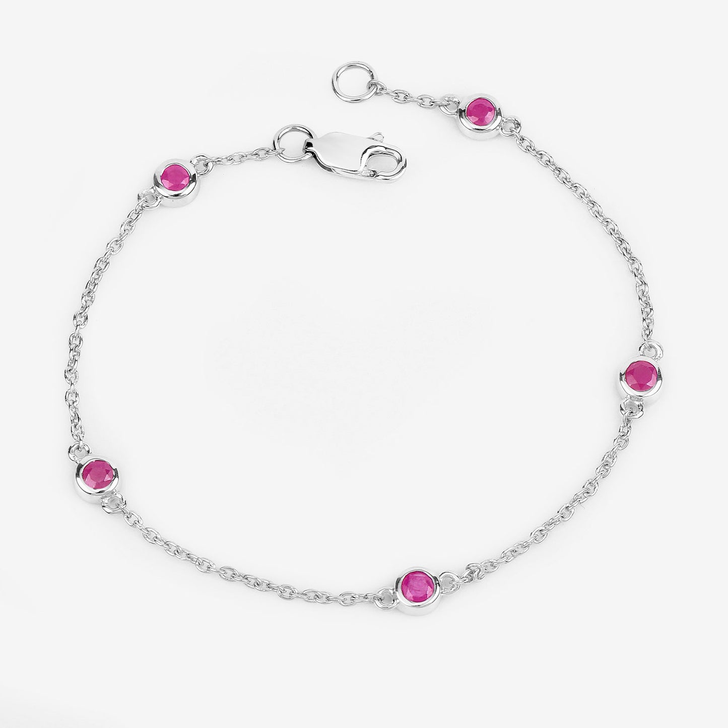 Ruby Bracelet 0.64 Carats Sterling Silver