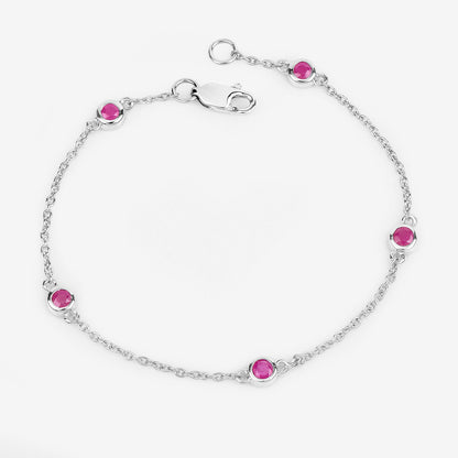 Ruby Bracelet 0.64 Carats Sterling Silver