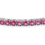 Rhodolite Garnet Bracelet With White Zircon 2.38 Carats Sterling Silver