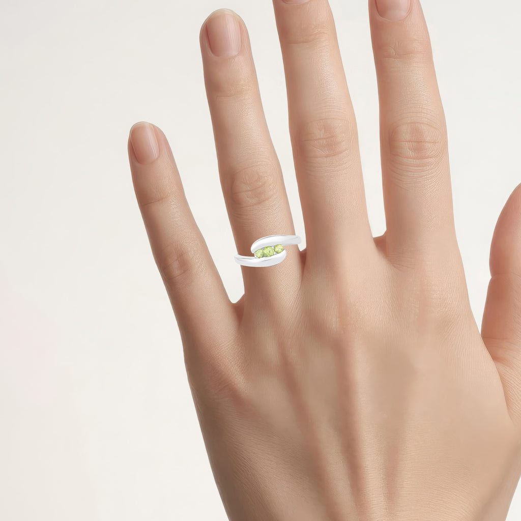Peridot Ring 0.52 Carats Sterling Silver