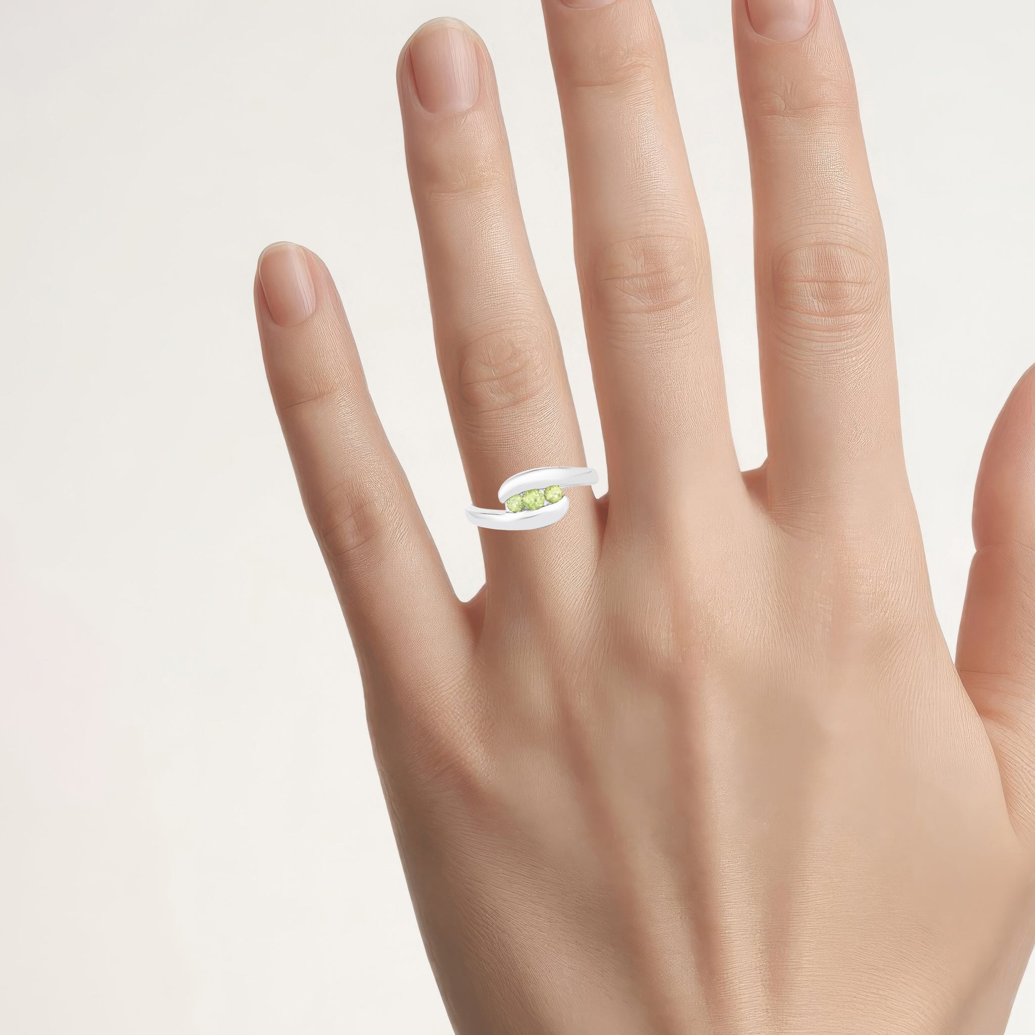 Peridot Ring 0.52 Carats Sterling Silver