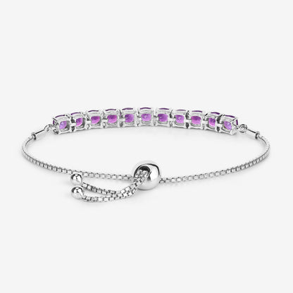 Amethyst Bracelet 6.04 Carats Sterling Silver