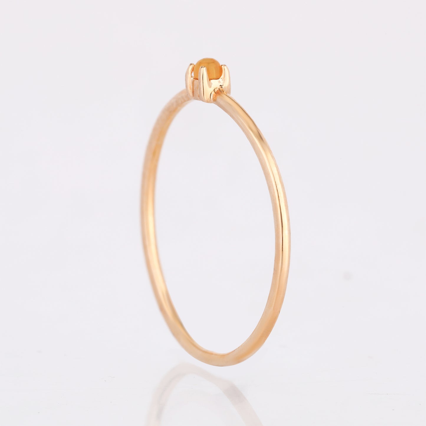 Natural Ethiopian Opal Ring 0.03 Carats 9K Yellow Gold