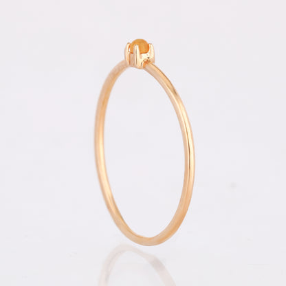 Natural Ethiopian Opal Ring 0.03 Carats 9K Yellow Gold