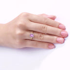 Pink Sapphire Ring With Diamonds 0.92 Carats 14K Yellow Gold