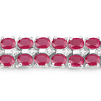 Ruby Tennis Bracelet With White Topaz 20 Carats Sterling Silver