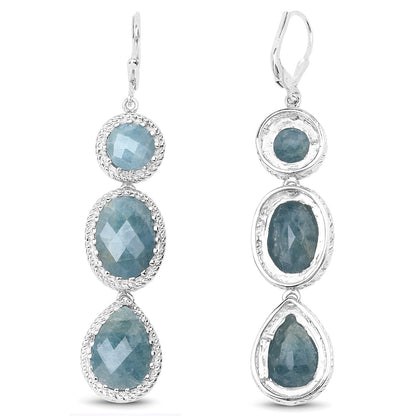 Aquamarine Earrings 23.9 Carats Sterling Silver
