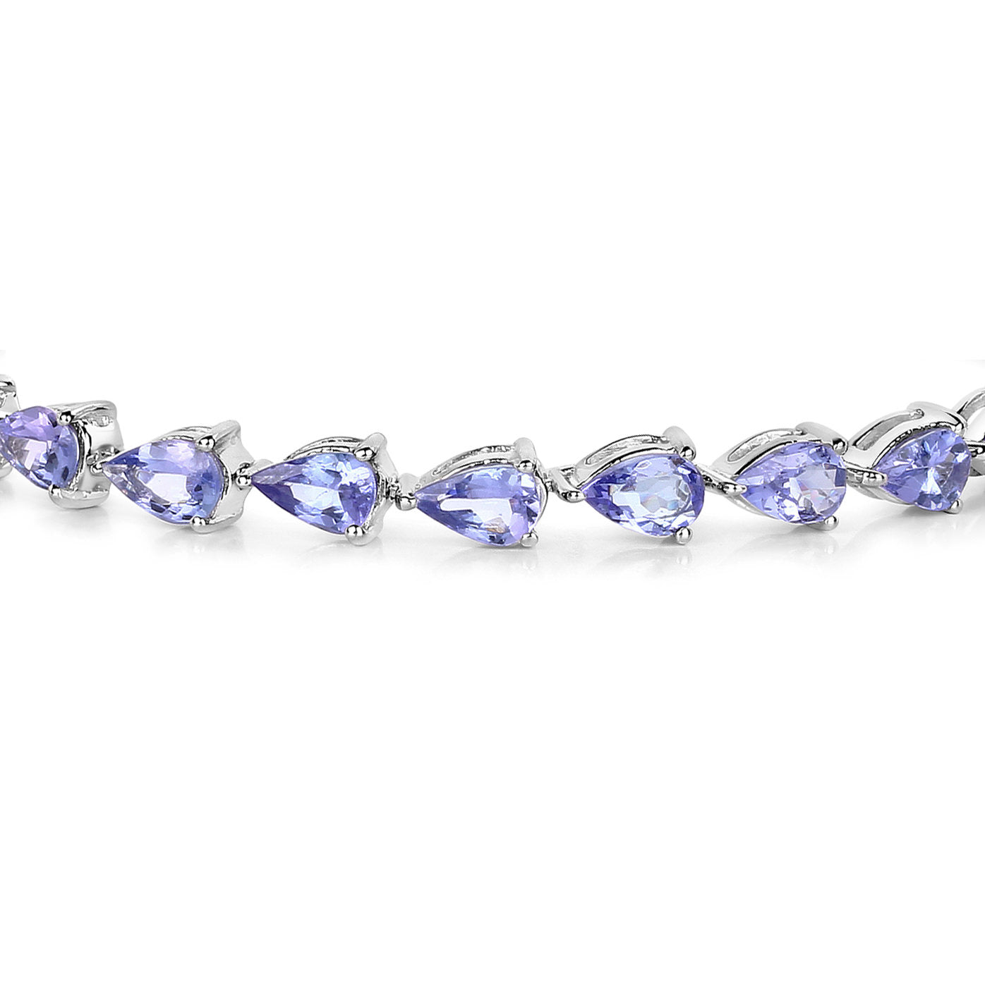 Tanzanite Tennis Bracelet Pear Cut 9.25 Carats Sterling Silver