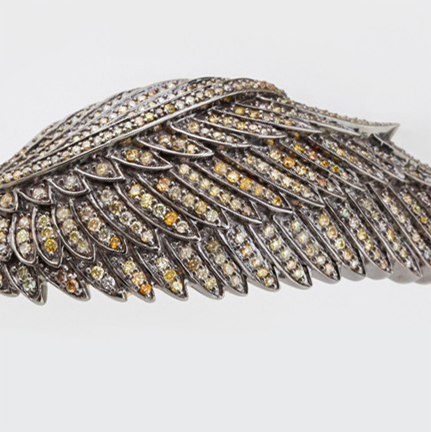 Multicolor Diamond Wing Bangle Bracelet 2.7 Carats