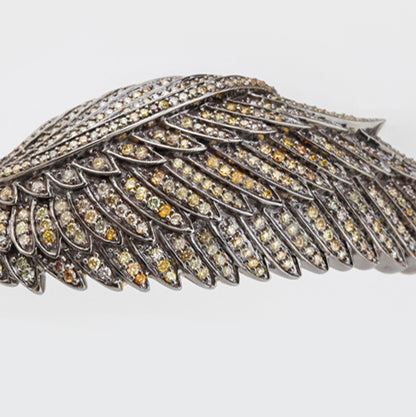 Multicolor Diamond Wing Bangle Bracelet 2.7 Carats