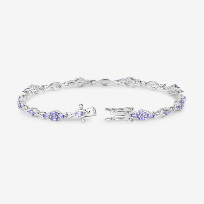 Tanzanite Bracelet 3.18 Carats Sterling Silver