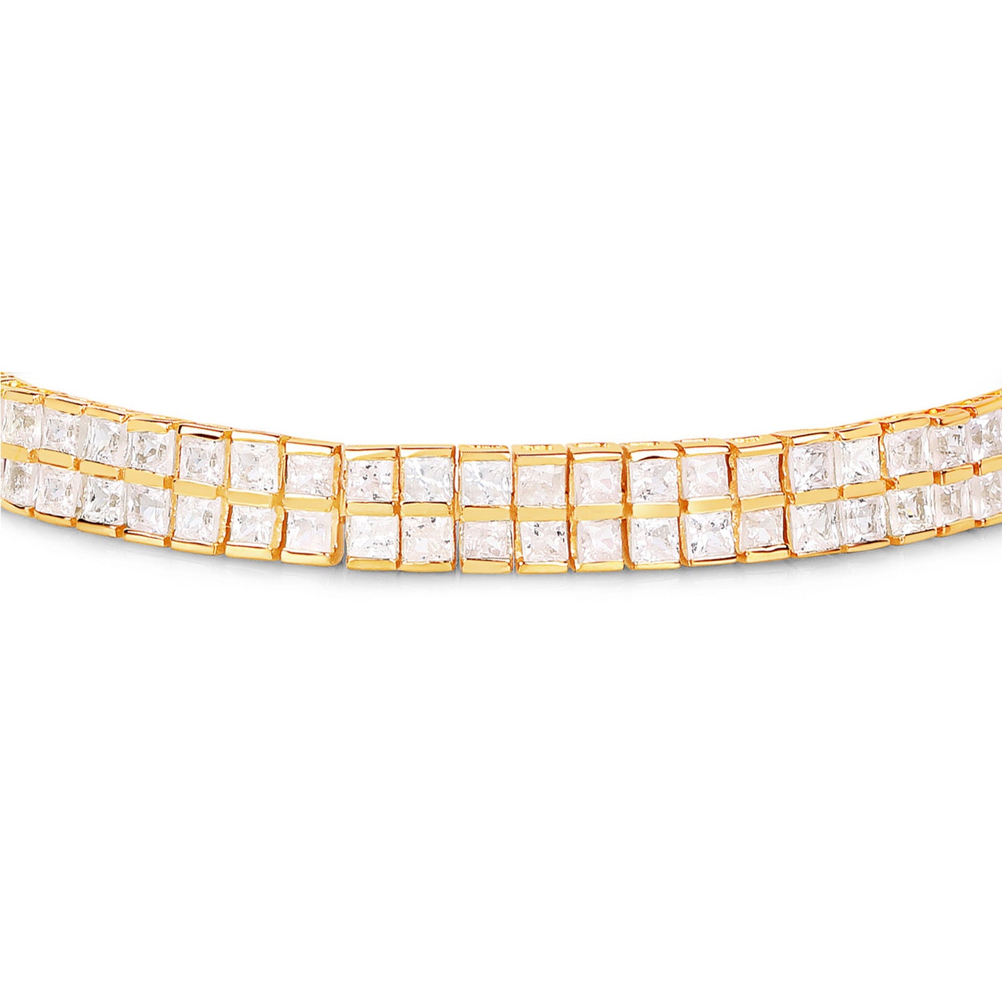 Multicolor Sapphire Bracelet Pink Blue White 9.52 Carats 14K Yellow Gold Plated