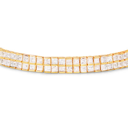 Multicolor Sapphire Bracelet Pink Blue White 9.52 Carats 14K Yellow Gold Plated