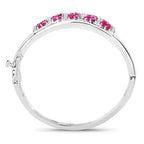 Ruby Bracelet With White Topaz 6.62 Carats Sterling Silver