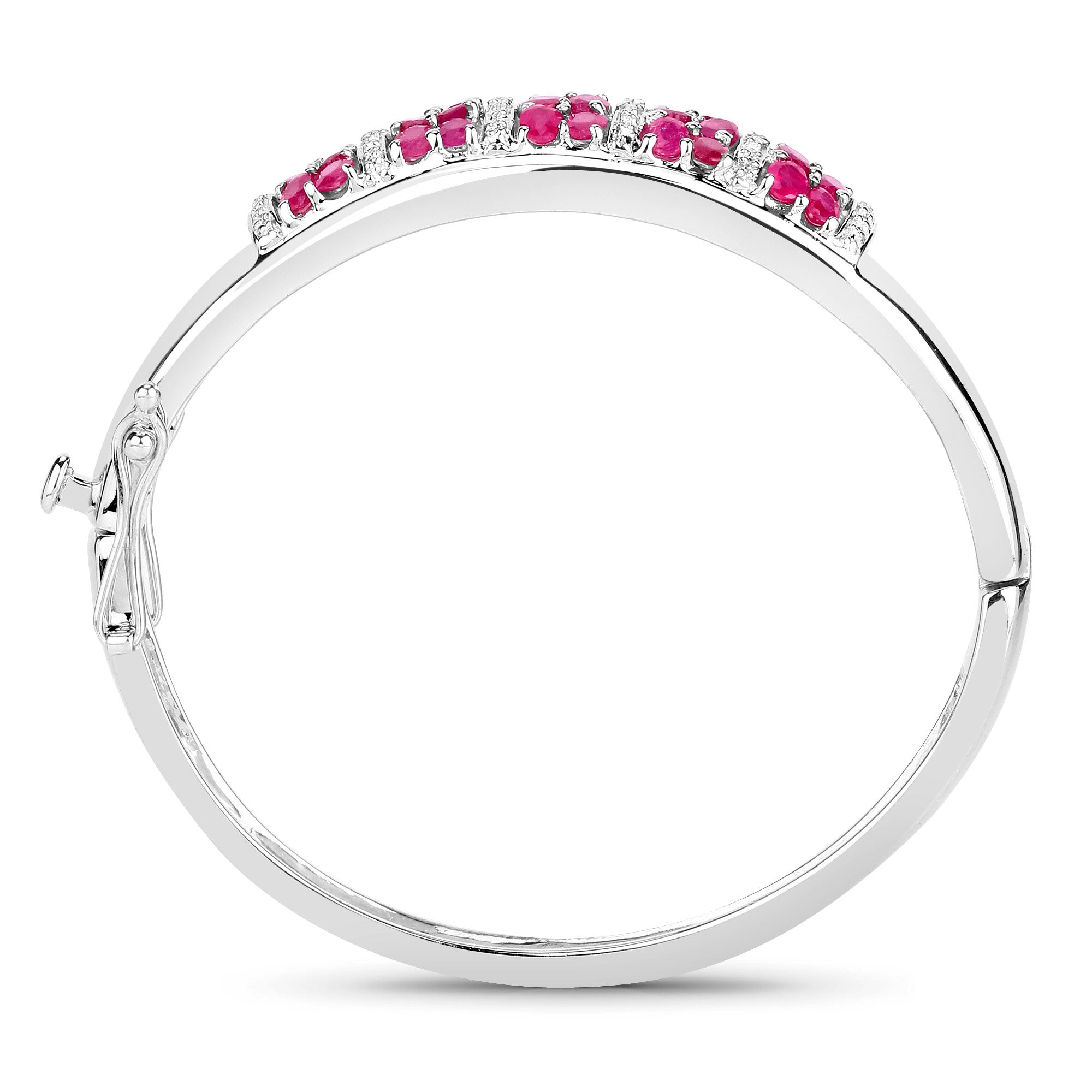 Ruby Bracelet With White Topaz 6.62 Carats Sterling Silver