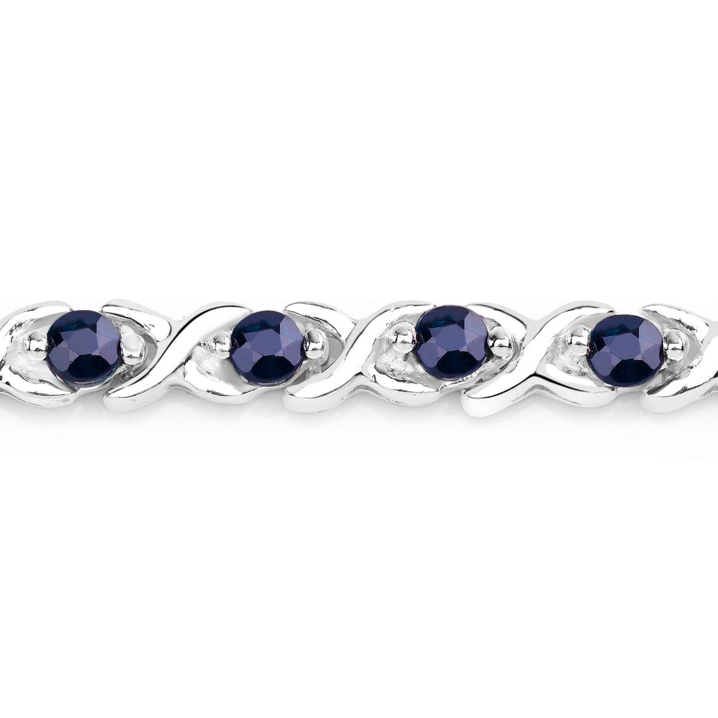 Blue Sapphire Tennis Bracelet 2.2 Carats Sterling Silver