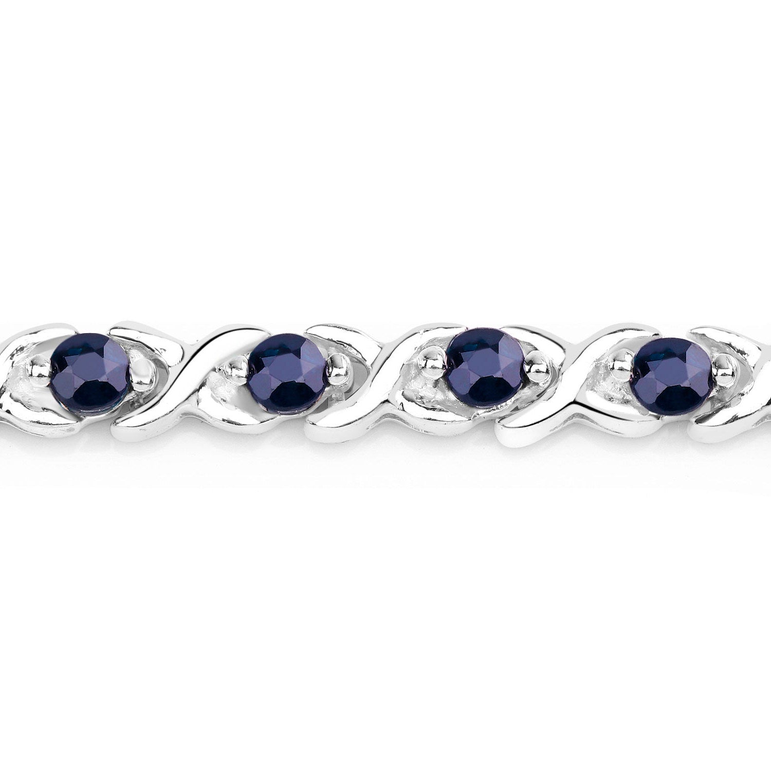 Blue Sapphire Tennis Bracelet 2.2 Carats Sterling Silver