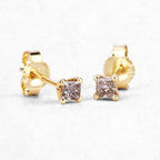 Champagne Diamond Stud Earrings 0.3 Carats 14K Yellow Gold