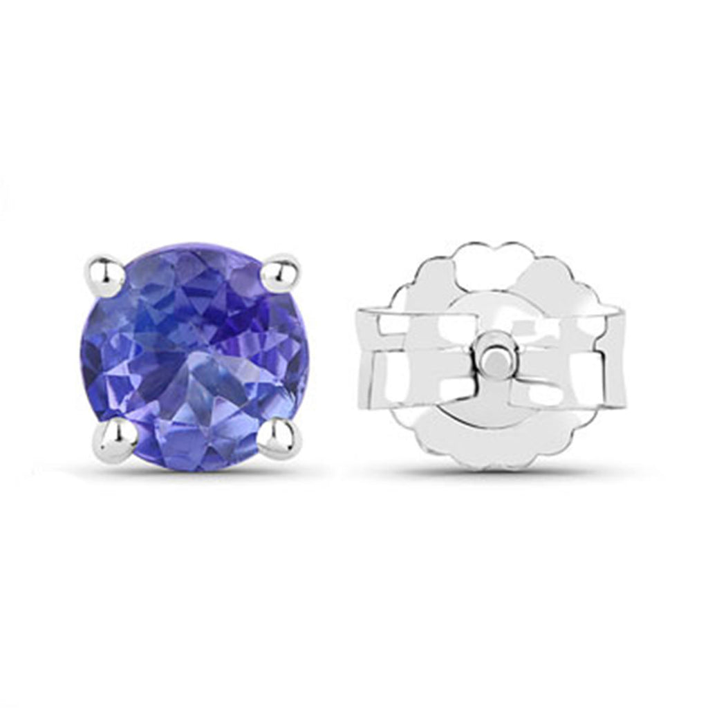 Tanzanite Stud Earrings 0.44 Carats Sterling Silver