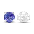 Tanzanite Stud Earrings 0.44 Carats Sterling Silver