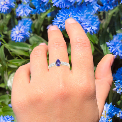Natural Tanzanite Ring With Diamonds 0.94 Carats 10K Yellow Gold