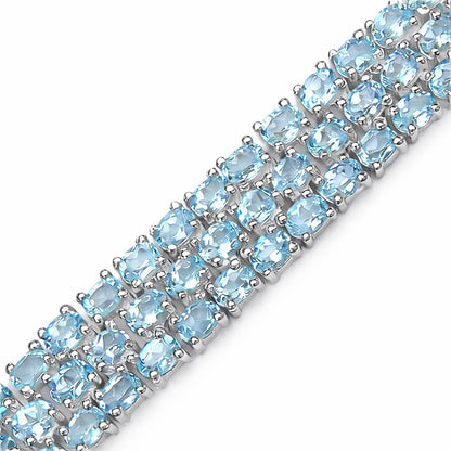 Blue Topaz Bracelet 26.1 Carats Sterling Silver