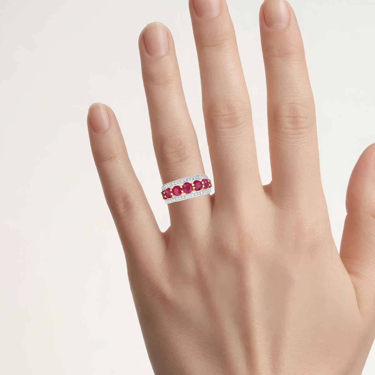 Ruby Ring With Diamonds 3.14 Carats 14K Yellow Gold