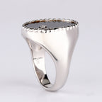 Black Onyx Ring With Diamonds 1.86 Carats Sterling Silver