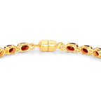Garnet Tennis Bracelet 10.1 Carats Gold Plated Silver