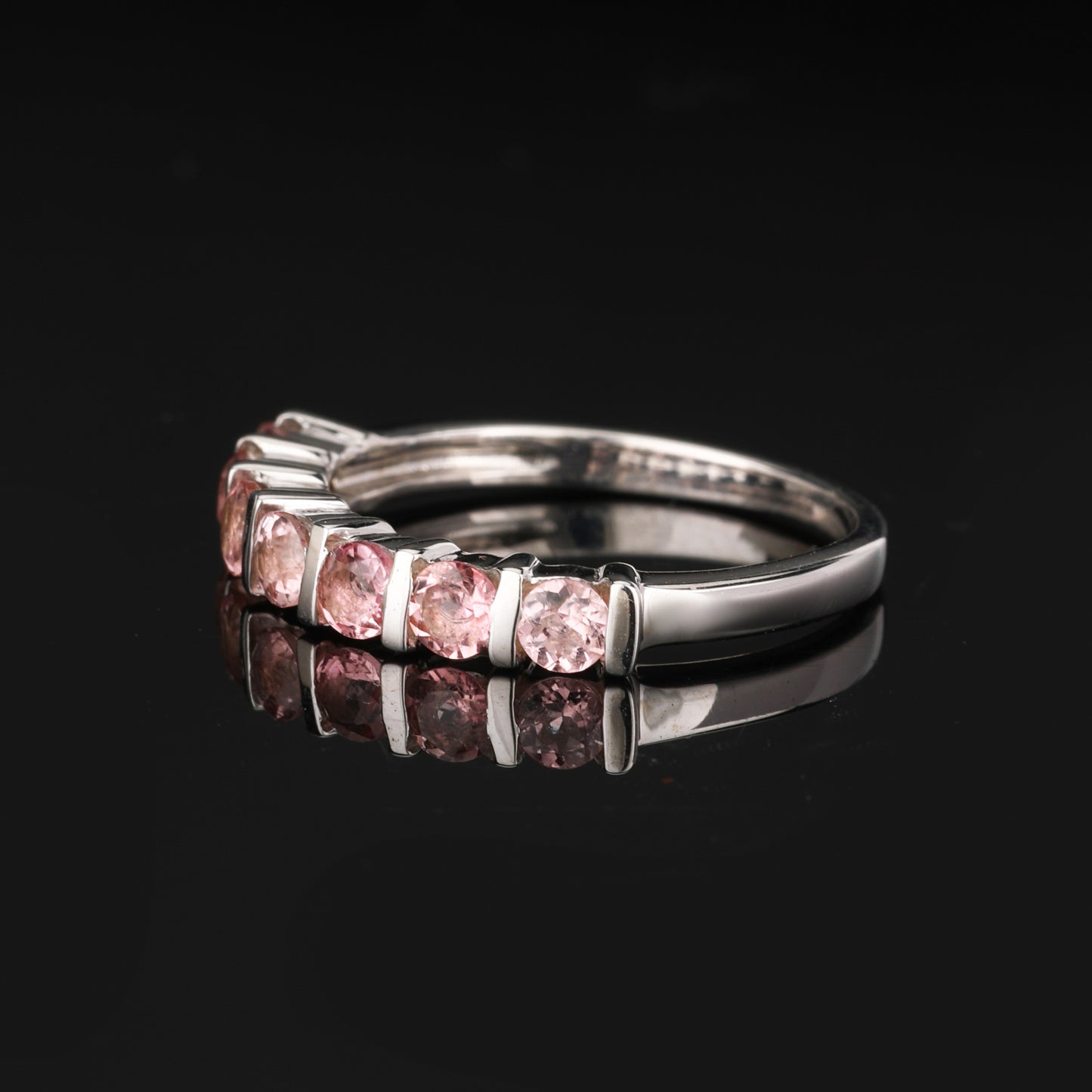 Natural Pink Tourmaline Ring 1.26 Carats Sterling Silver