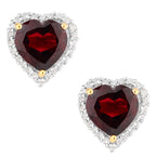 Garnet Earrings White Topaz 5.46 Carats 18K Yellow Gold Plated Silver