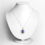Natural Tanzanite Pendant With Diamonds 5.88 Carats 14K White Gold