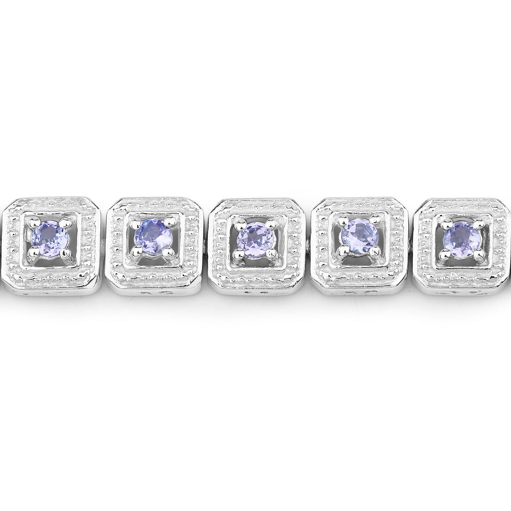 Tanzanite Tennis Bracelet 2.38 Carats Sterling Silver
