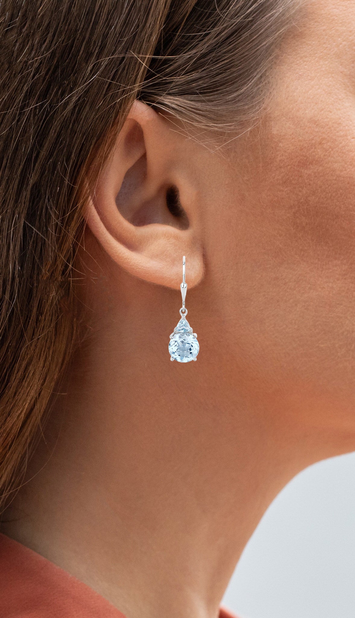 Swiss Blue Topaz Earrings 7.5 Carats Sterling Silver