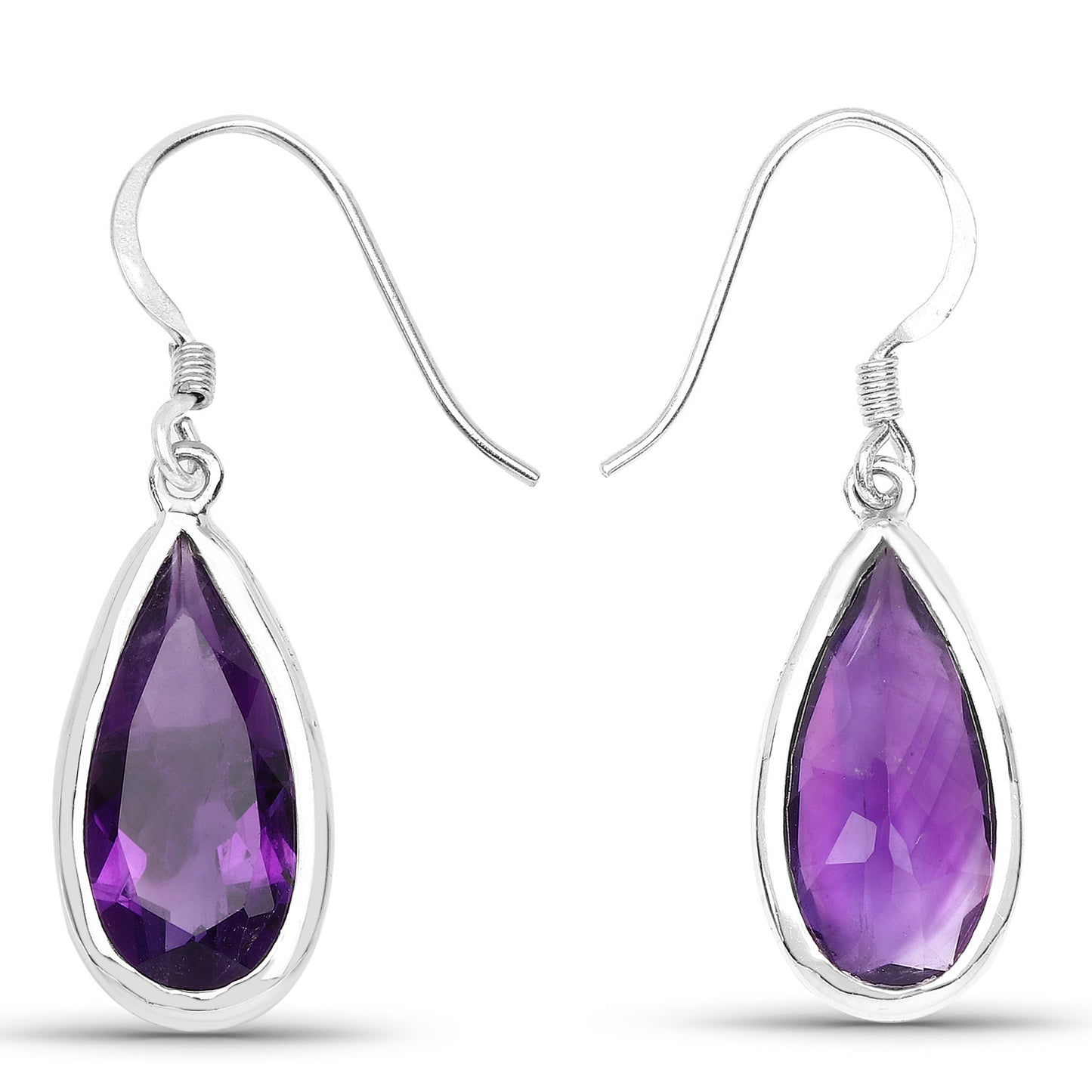 Amethyst Earrings 10 Carats Sterling Silver