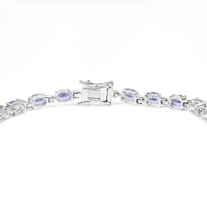 Tanzanite Tennis Bracelet 9.7 Carats Sterling Silver