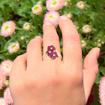 Natural Mozambique Ruby Ring With Diamonds 1.78 Carats 9K Yellow Gold
