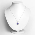 Natural Tanzanite Pendant With Diamonds 3.10 Carats 14K White Gold