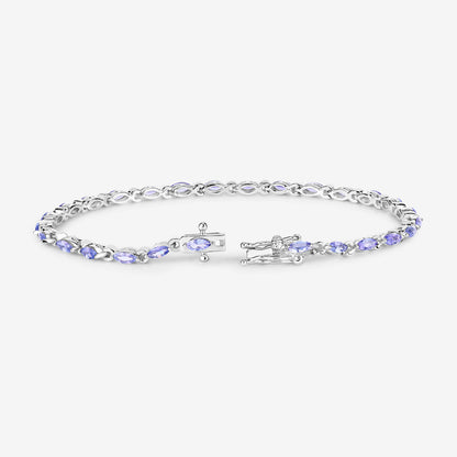 Tanzanite Tennis Bracelet 3.75 Carats Sterling Silver