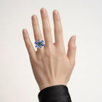 Blue Sapphire Ring 1.76 Carats Sterling Silver
