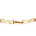 Sapphire Tennis Bracelet Orange Yellow 6.48 Carats Total 14K Yellow Gold Plated