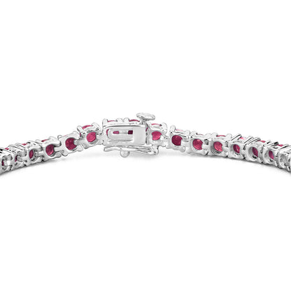 Ruby Bracelet 8.78 Carats Sterling Silver