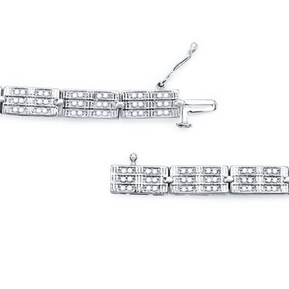 Diamond Bracelet 1.1 Carats 14K White Gold Plated Silver
